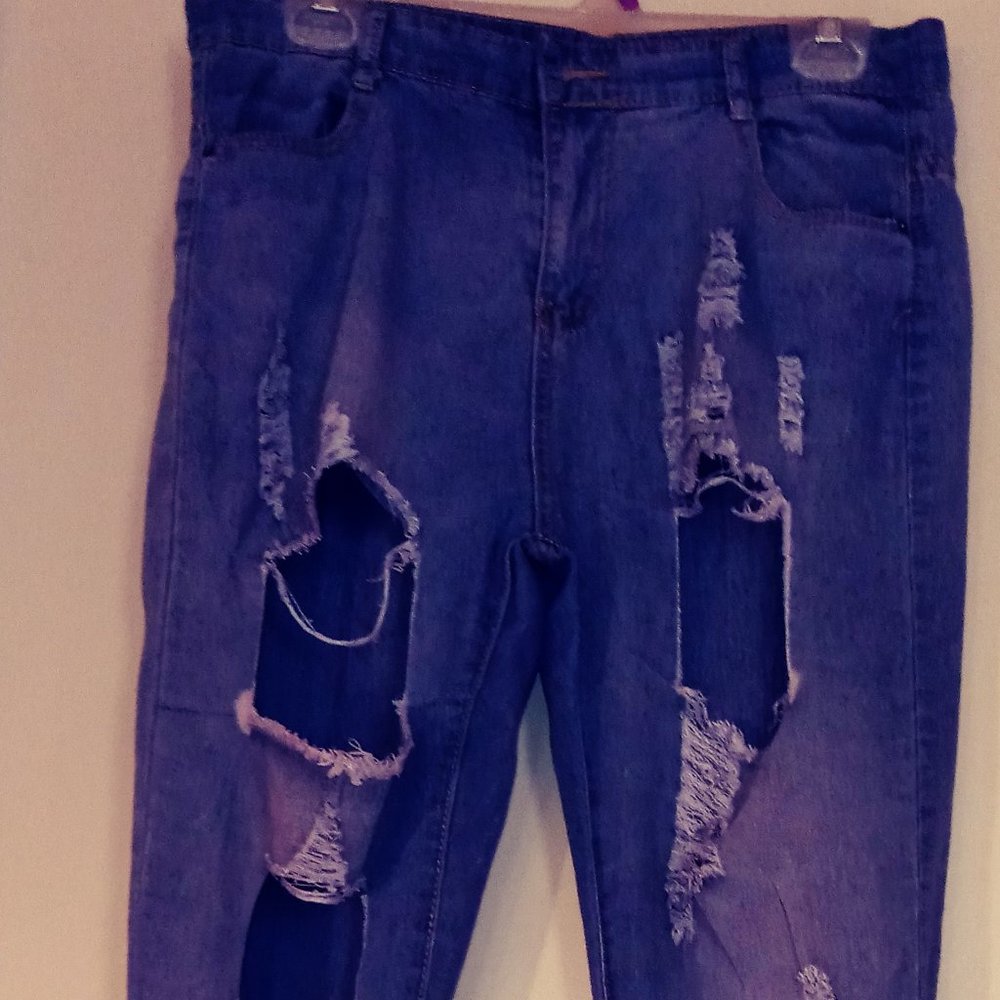 Women's Cut-Out Blue Jeans $15 or best offer